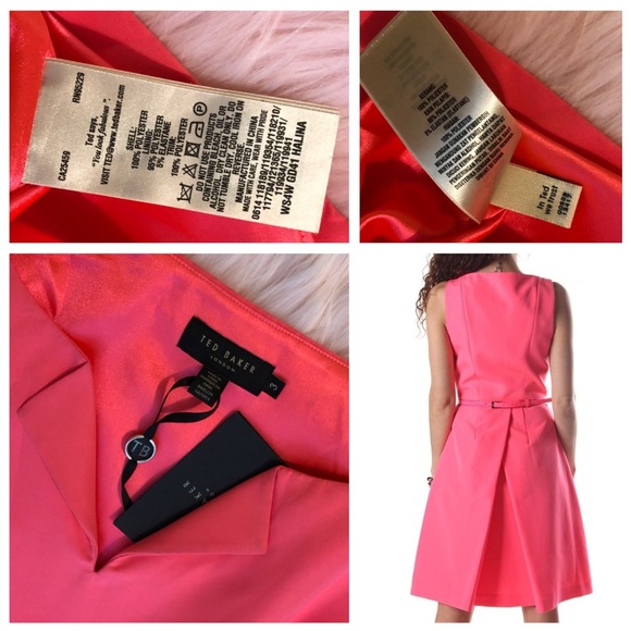 Ted Baker Bright Pink Halina High Neck Dress NWT - Picture 9 of 9